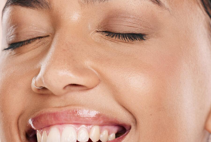 Closeup of a woman smiling